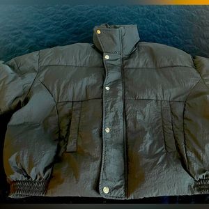 Free People mid weight retro puffer black